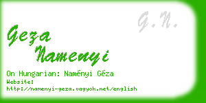 geza namenyi business card